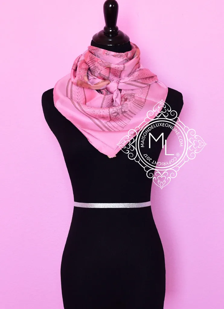Hermes Pink Dip Dye Silk 90 cm La Danse du Cheval Marwari Scarf
