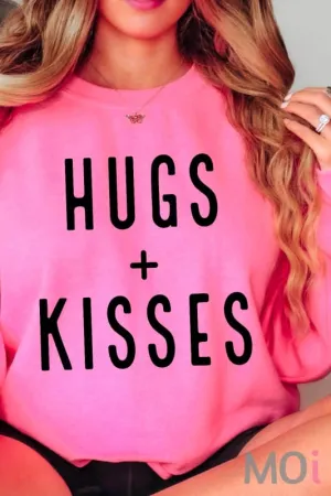 Hugs   Kisses Valentine  Graphic Tee Crewneck Sweatshirt