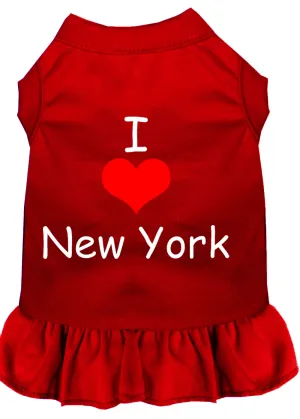 I Heart New York Screen Print Dress Red Xxl