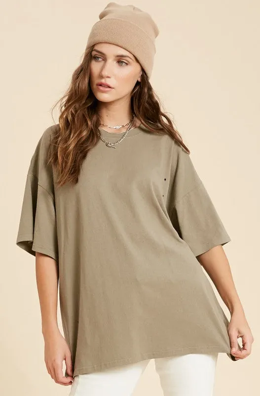 It's All Good Oversized Distressed Tee