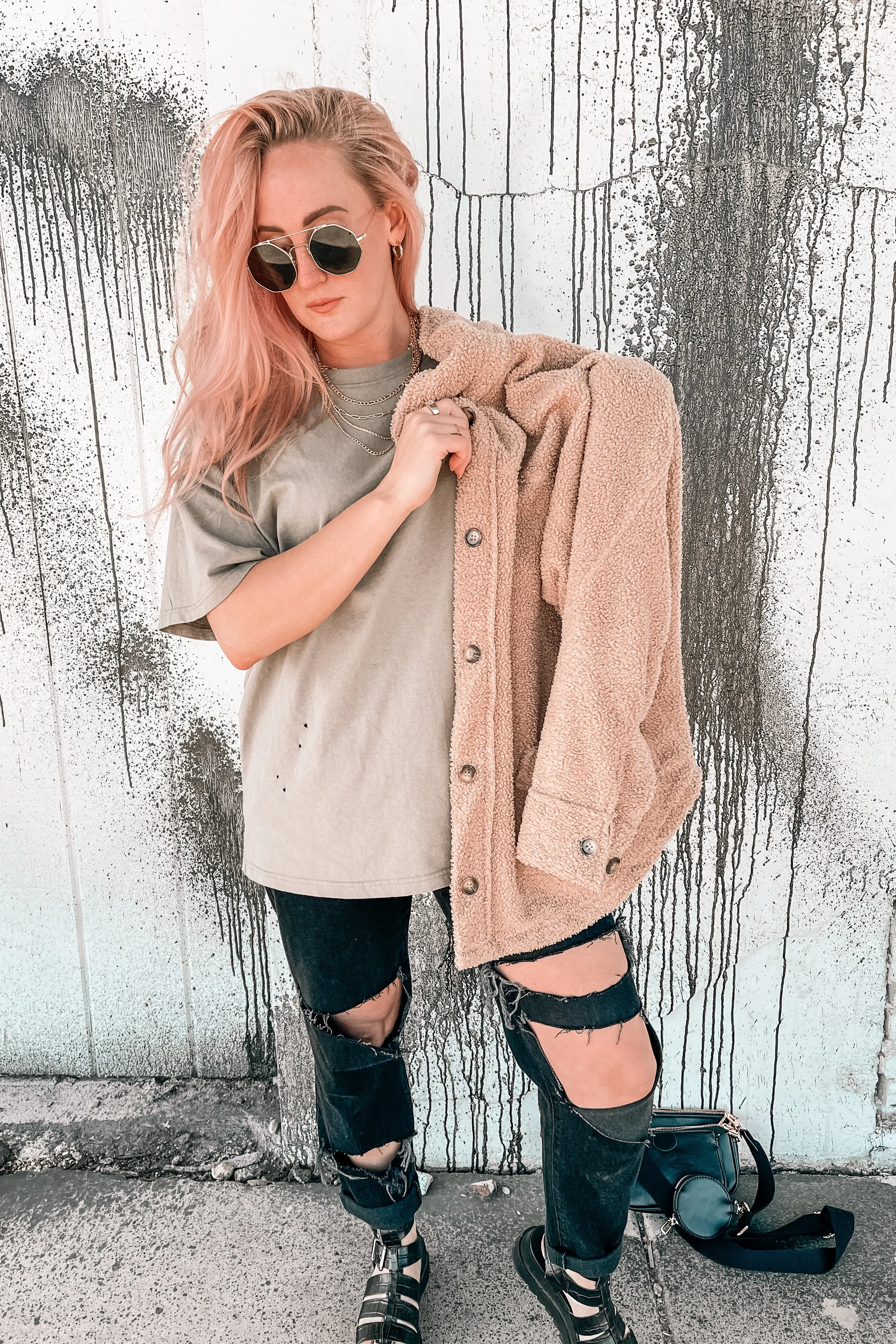 It's All Good Oversized Distressed Tee