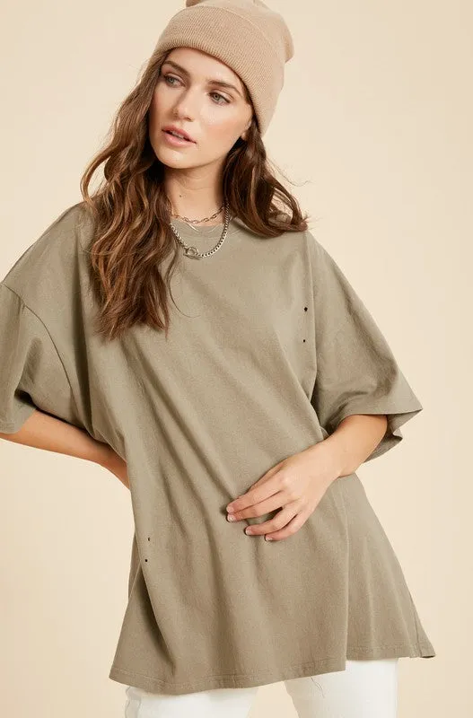 It's All Good Oversized Distressed Tee