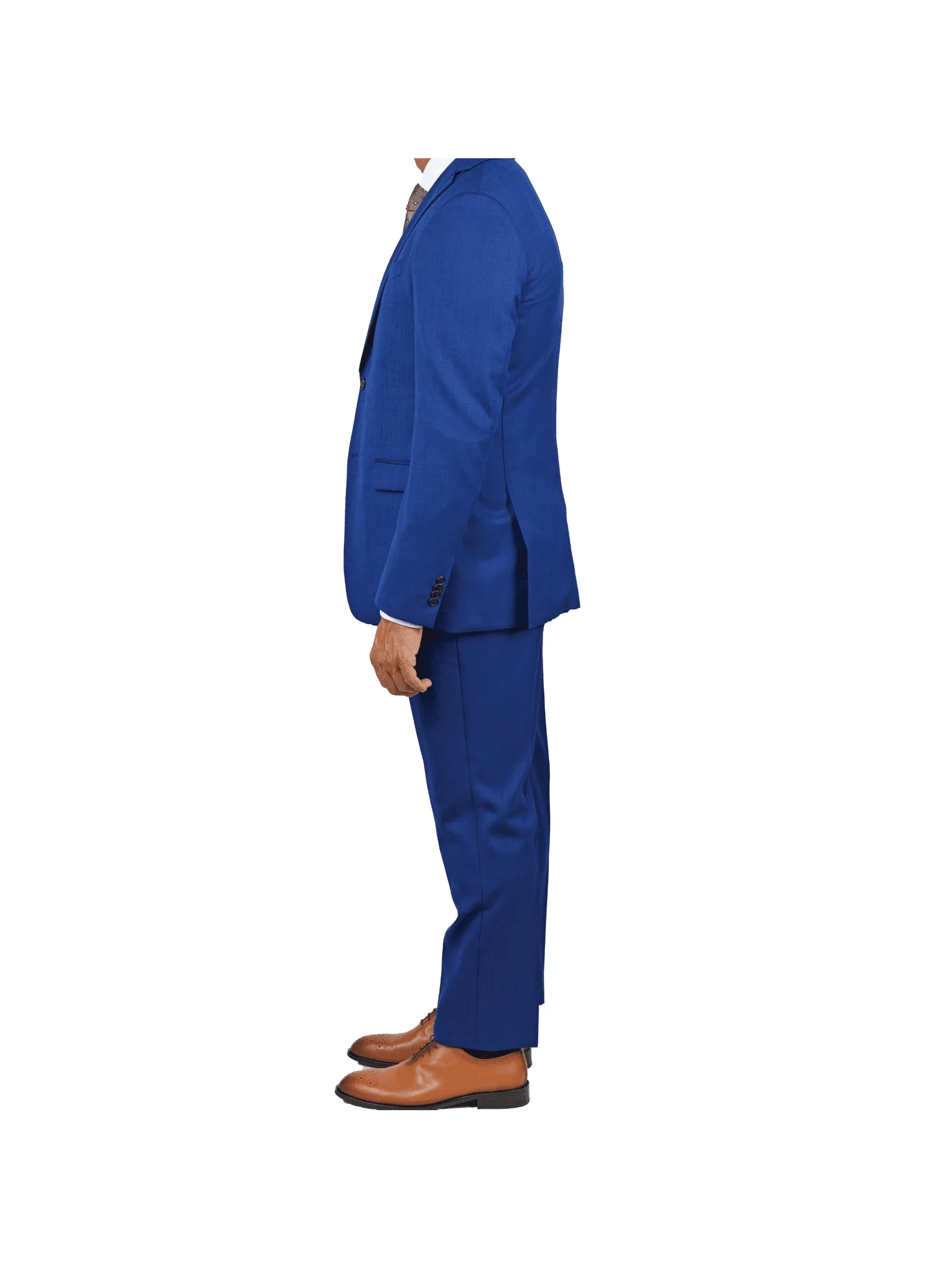 John Varvatos Mens Blue Textured Slim Fit 100% Wool 2 Piece Suit