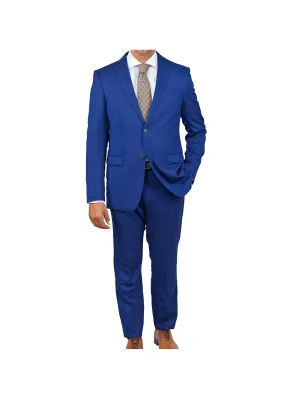 John Varvatos Mens Blue Textured Slim Fit 100% Wool 2 Piece Suit