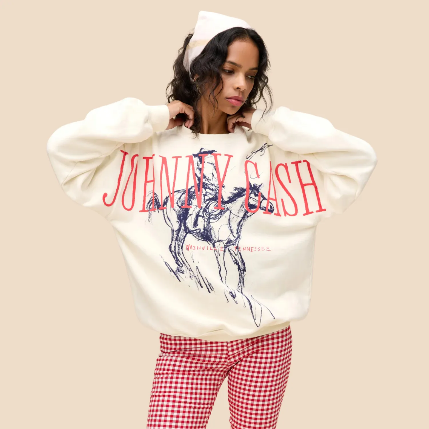 Johnny Cash Wilderness Boyfriend Crew (Stone Vintage)