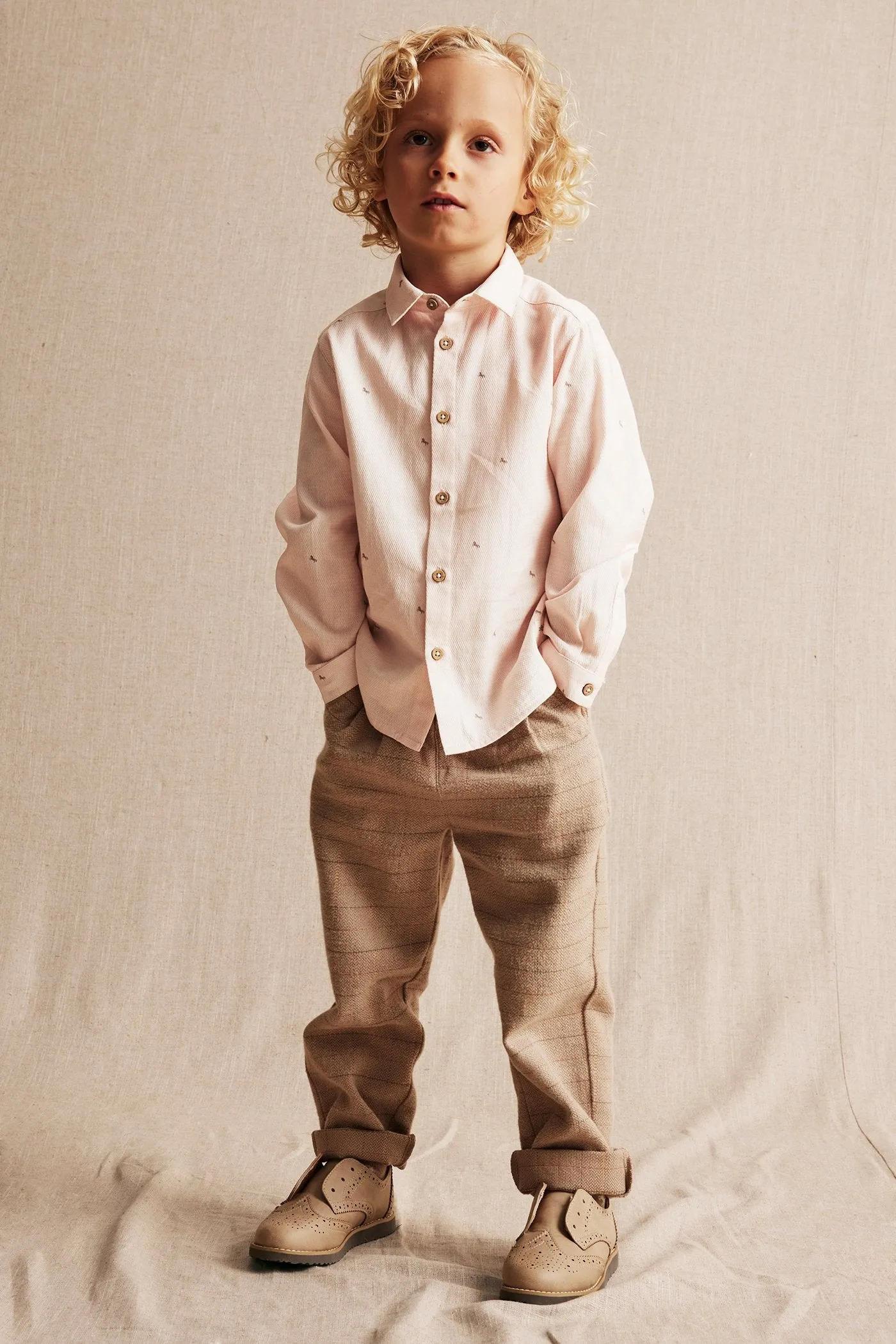 Kids' pink circus horse patterned shirt