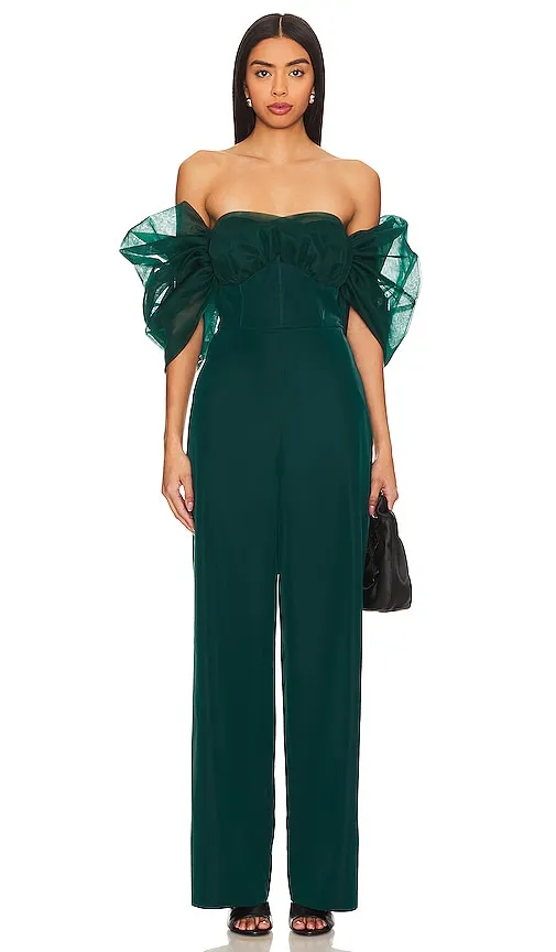 LAMARQUE Vladana Bustier Jumpsuit in Dark Green