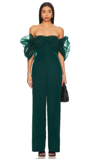 LAMARQUE Vladana Bustier Jumpsuit in Dark Green