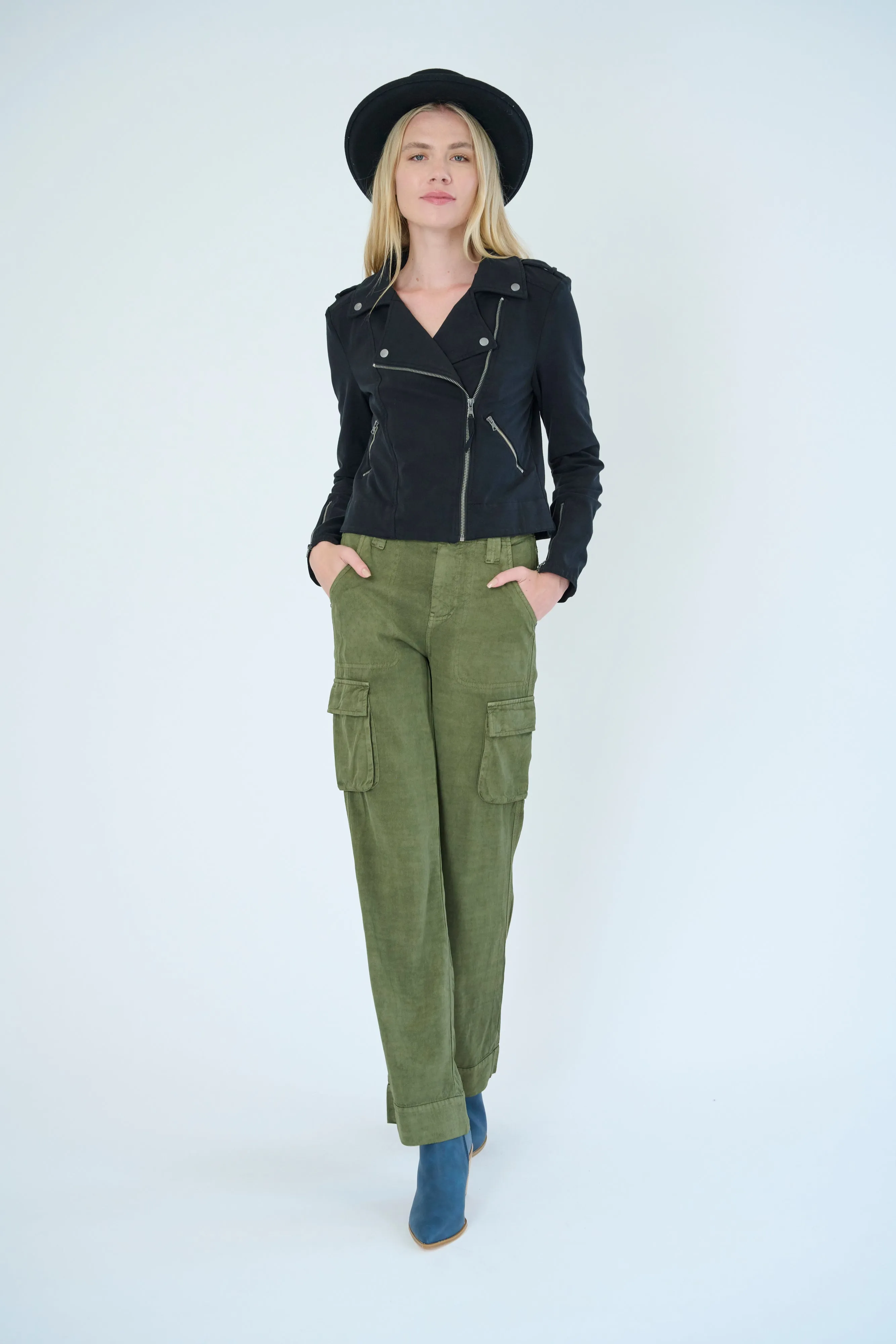 Layla Cotton Knit Moto Jacket