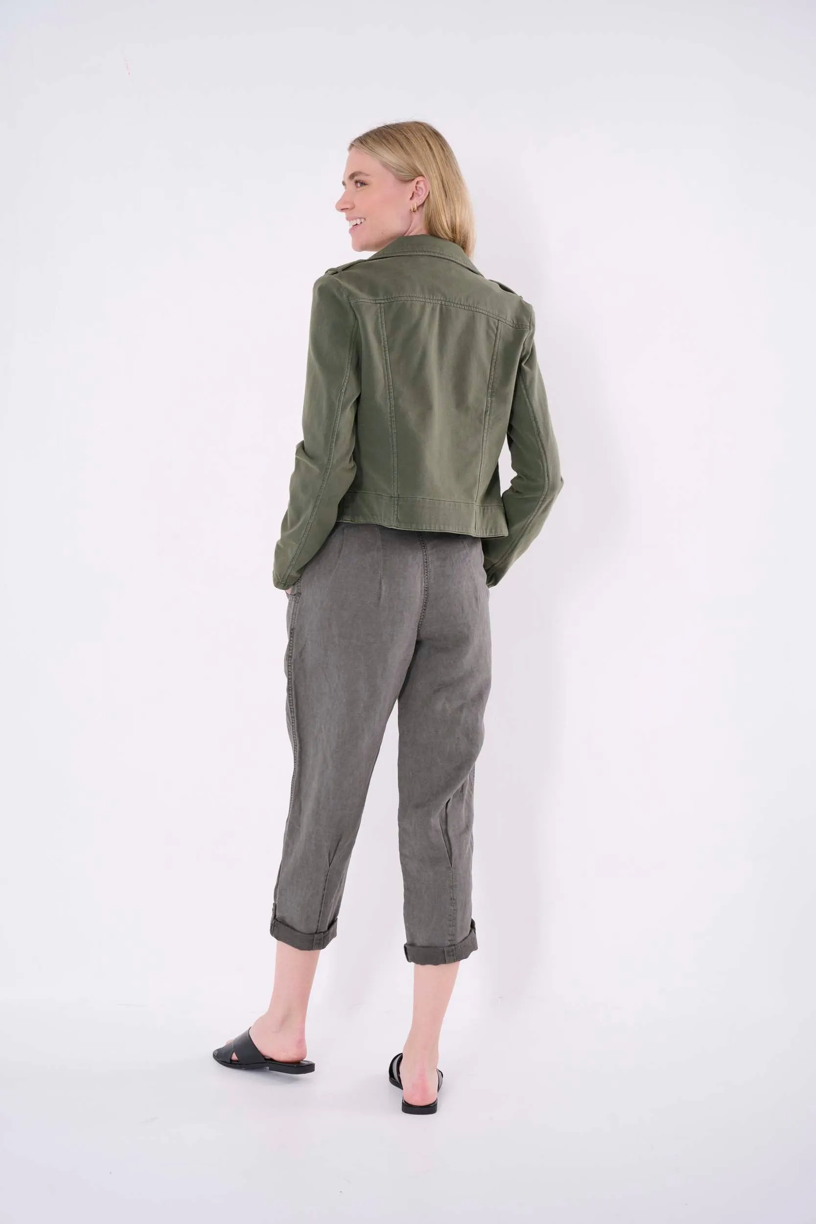 Layla Cotton Knit Moto Jacket