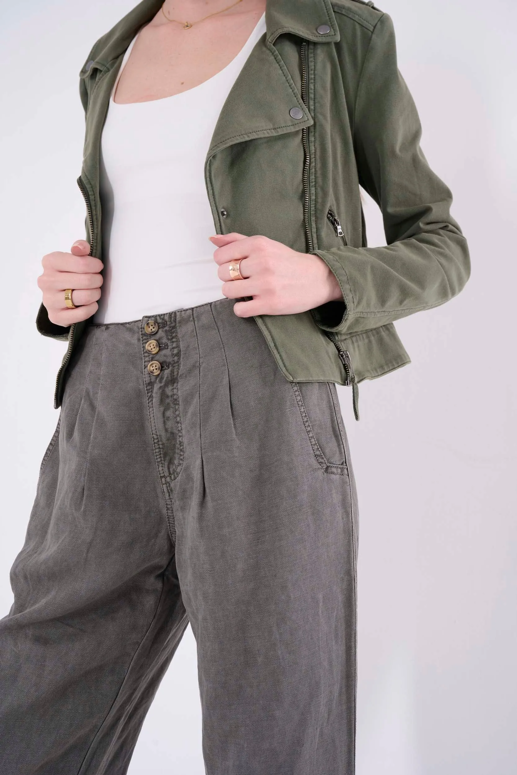 Layla Cotton Knit Moto Jacket
