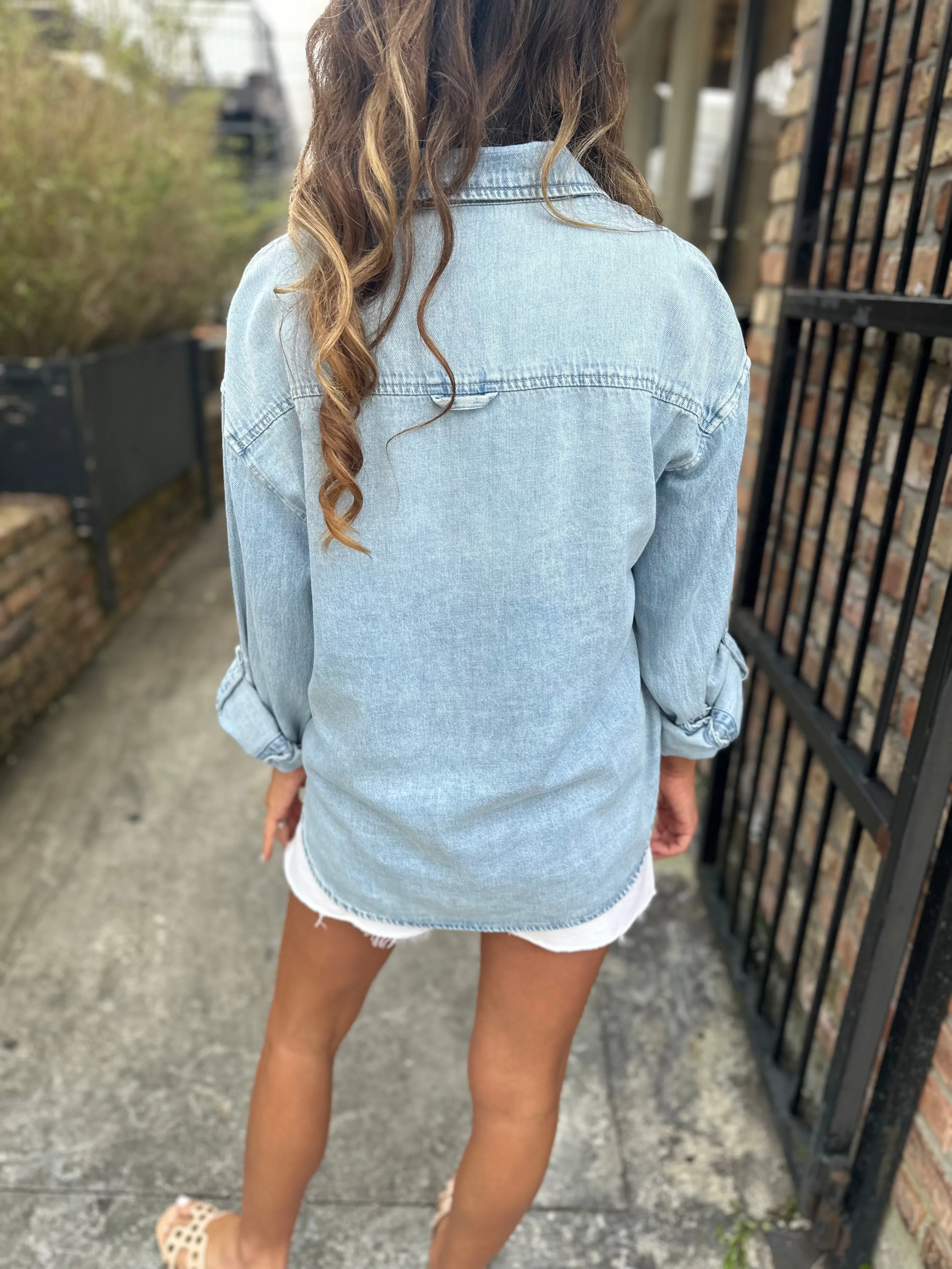 Leighton Denim Button Down- Light Wash