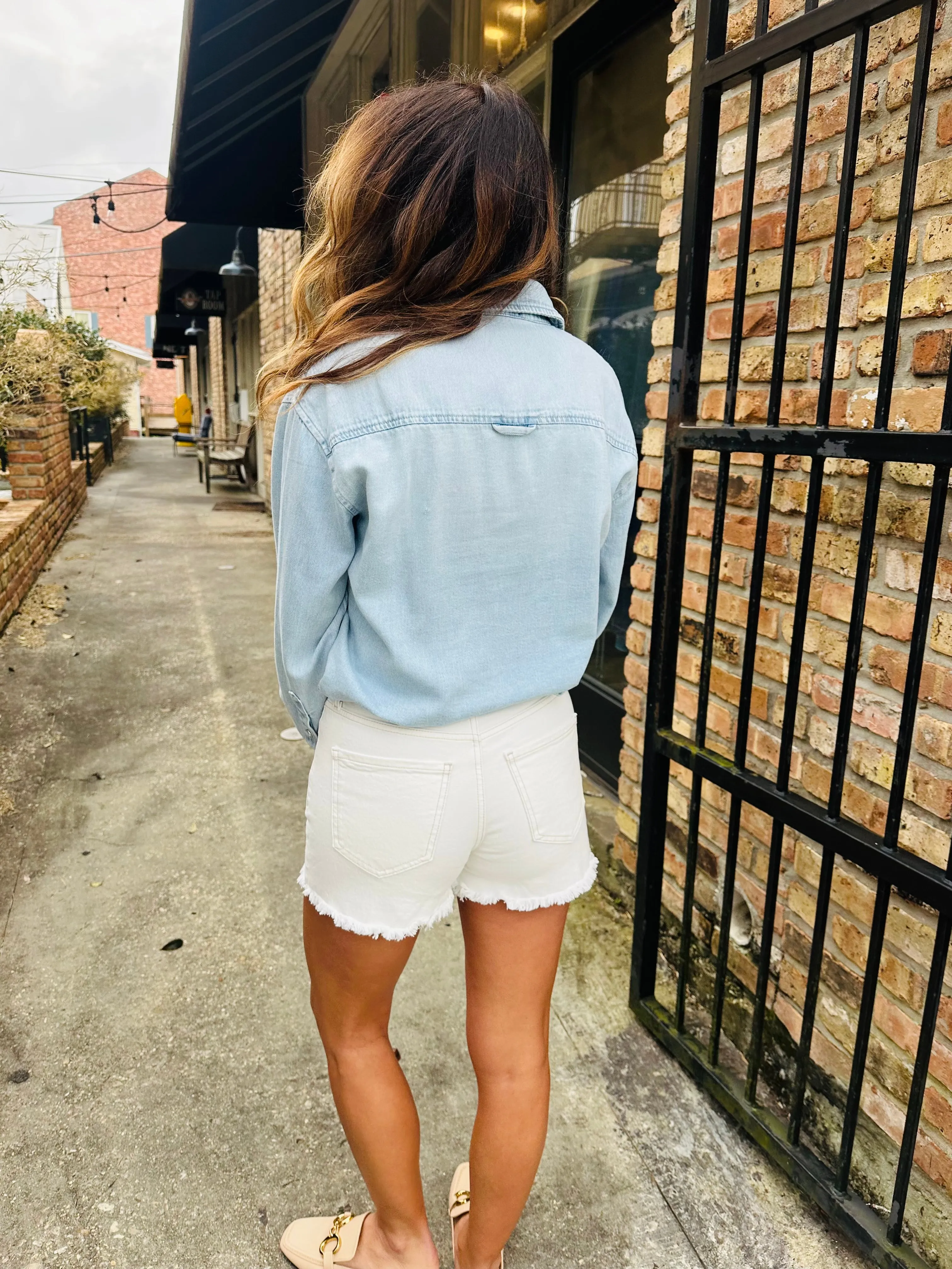 Leighton Denim Button Down- Light Wash