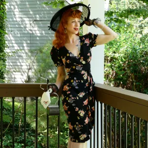 Lilian Dress in Black Mayflower