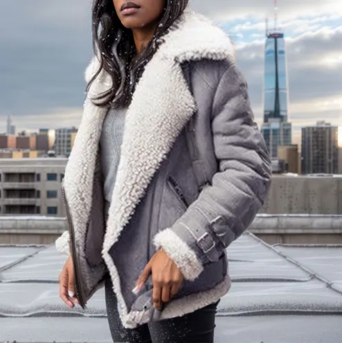 Lilliane | Biker Jacket Imitation Suede