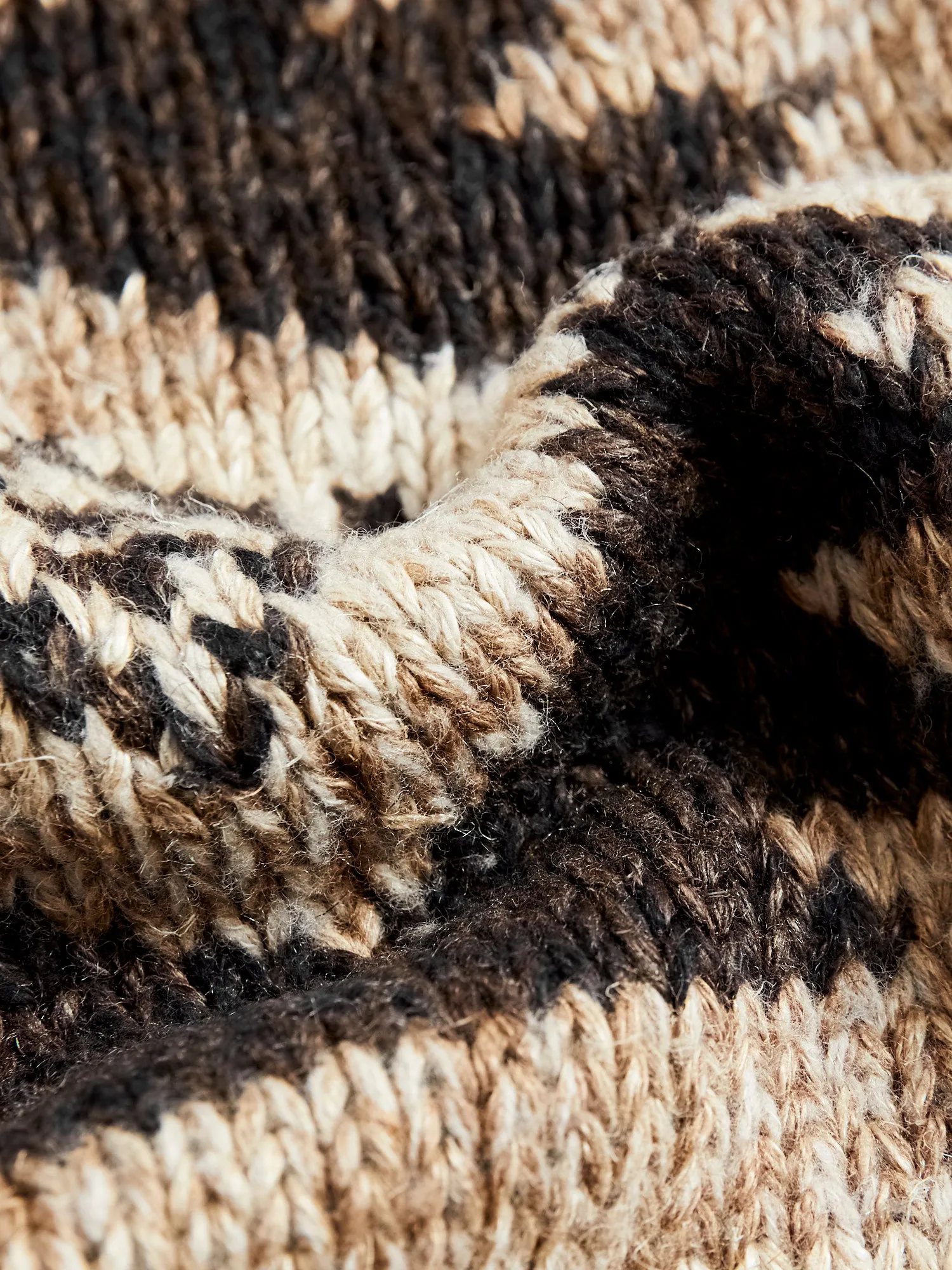 Linen-Silk Shawl Collar Cardigan in Brown Tan Multi