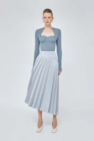 Long-sleeved tops autumn and winter high-waist pleated skirts slim two-piece suit - Quinn