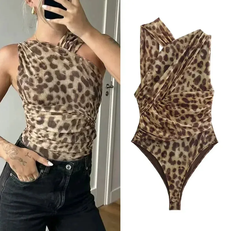 LYNE  Bold Mesh Leopard Print Bodysuit