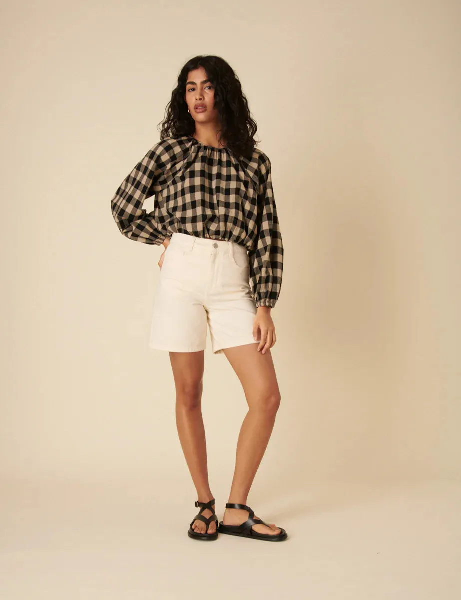 Marlice Top Black Gingham