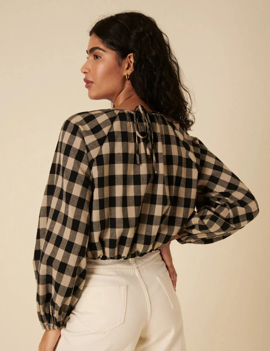 Marlice Top Black Gingham