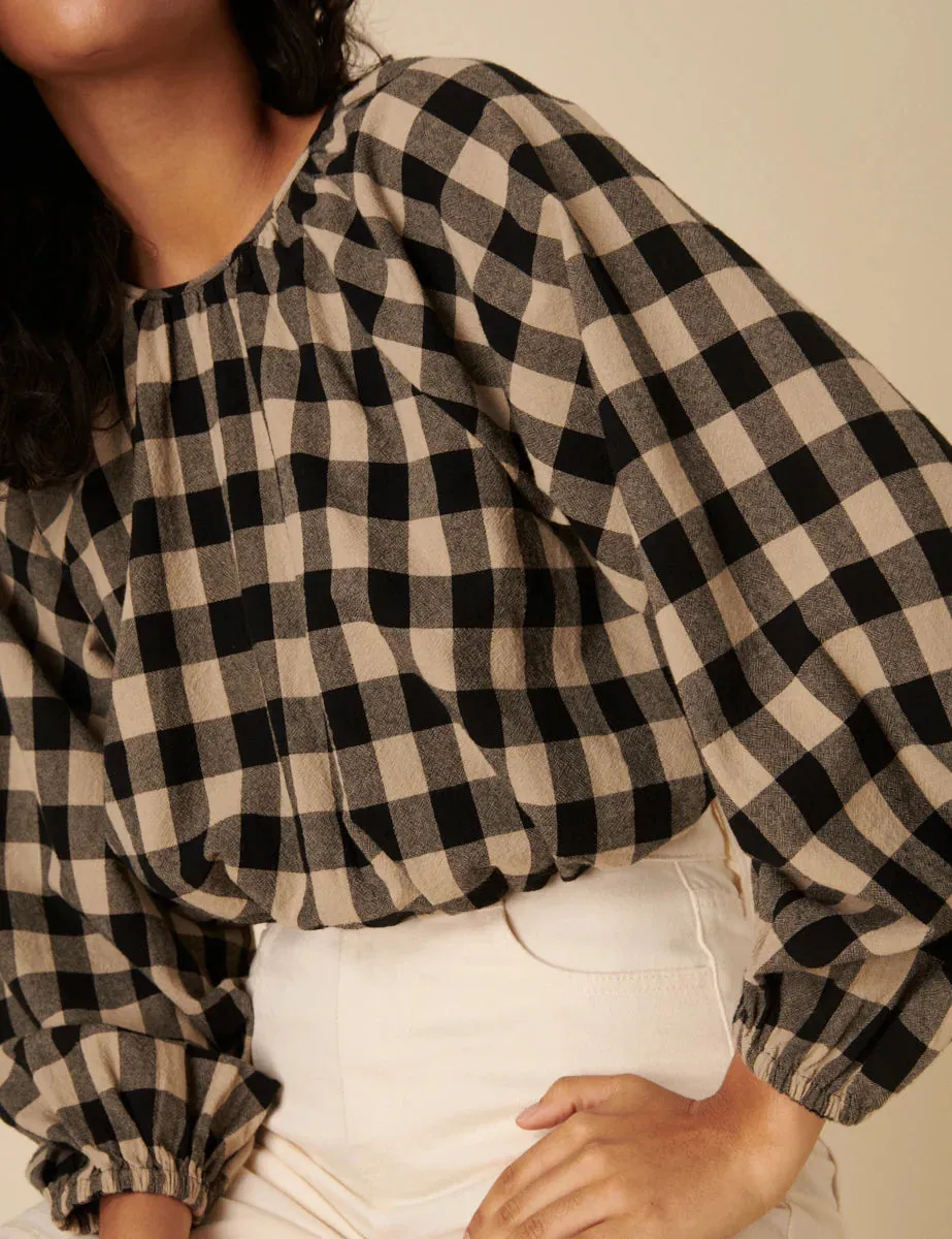Marlice Top Black Gingham