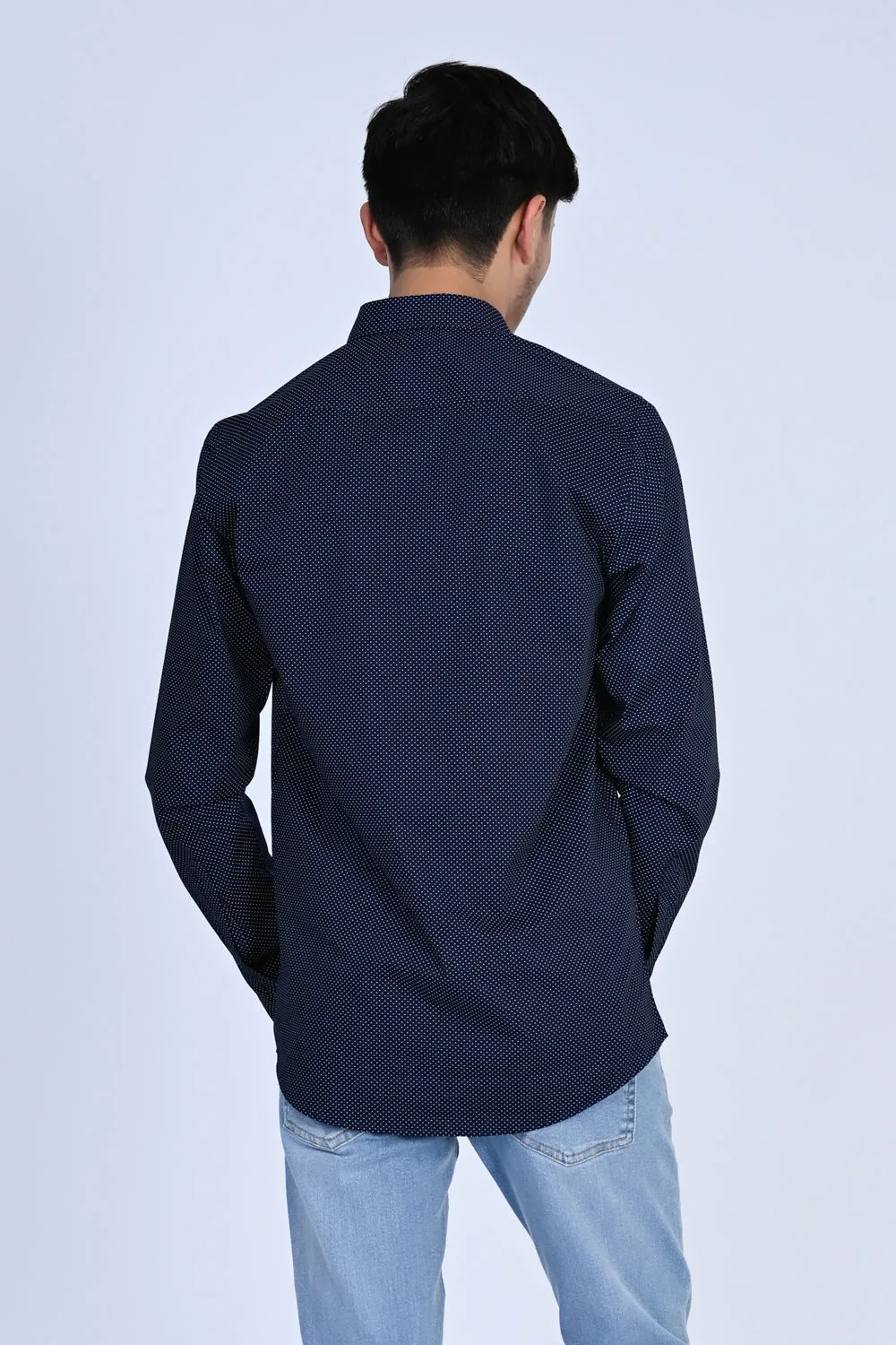 MEN DARK NAVY CASUAL SHIRT