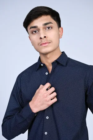 MEN DARK NAVY CASUAL SHIRT