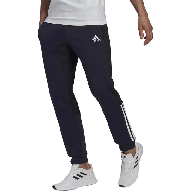 Men's adidas Colorblock Fleece Training Pants with Adjustable Waist and Side Pockets - HK2884
