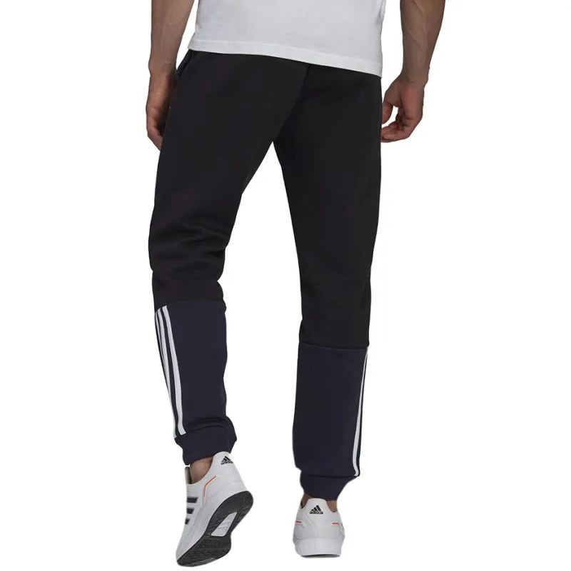 Men's adidas Colorblock Fleece Training Pants with Adjustable Waist and Side Pockets - HK2884