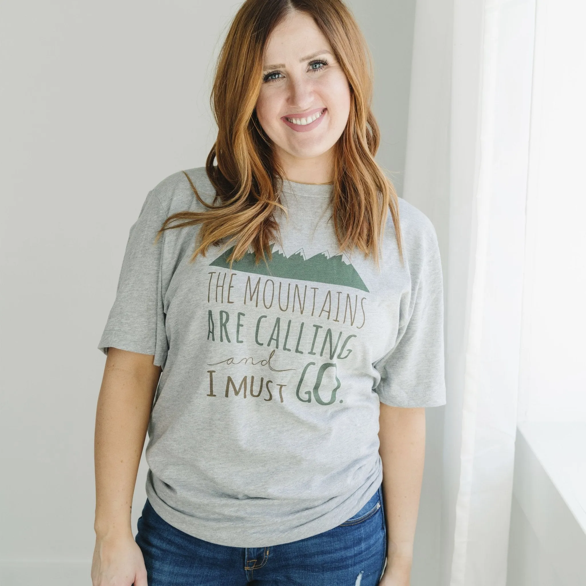 Mountain Tshirt - The Mountains are Calling and I must Go
