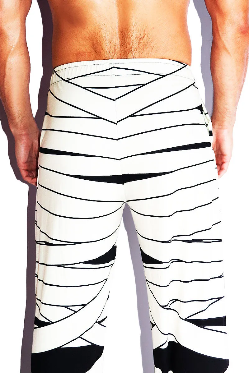 Mummy All Over Print Wide Pants- White