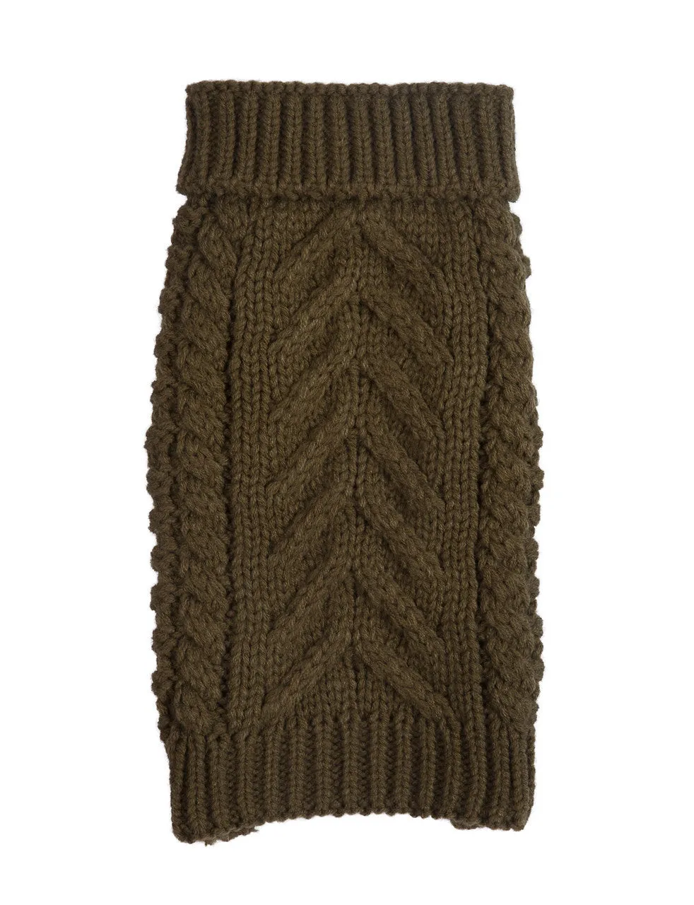 OLIVE SUPER CHUNKY DOG SWEATER