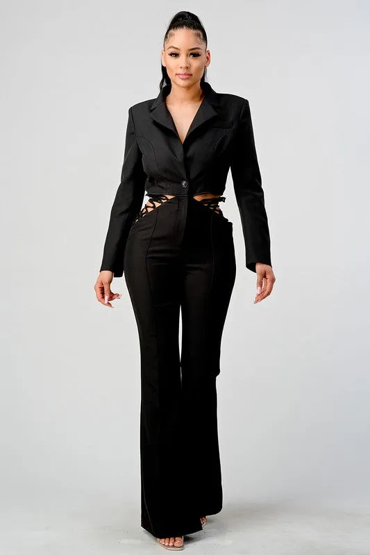 ON BUSINESS CASUAL BLAZER AND PANTS SET