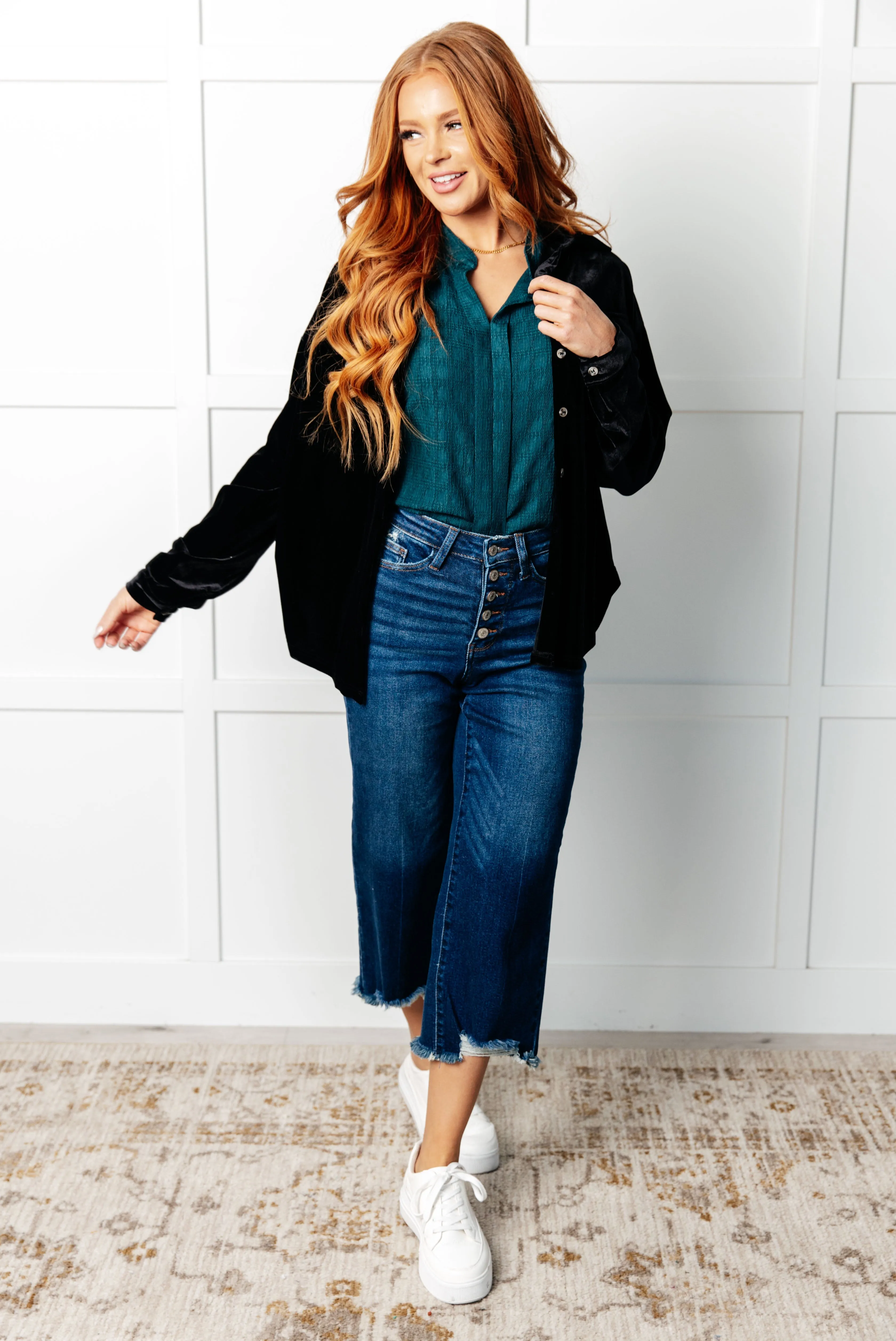 One Eleven North-Matter of Fact Pleat Front Sleeveless Blouse in Sea Green