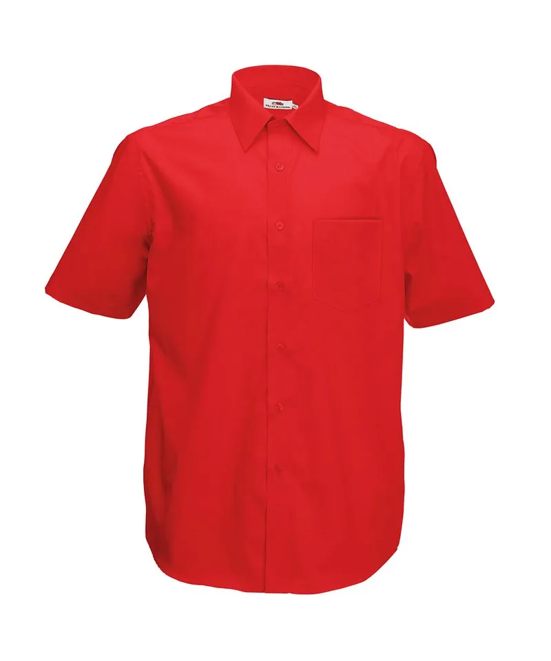 Poplin short sleeve shirt | Red