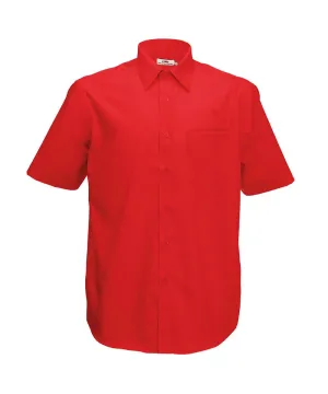 Poplin short sleeve shirt | Red