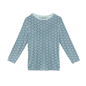 Print Long Sleeve Easy Fit Crew Neck Tee