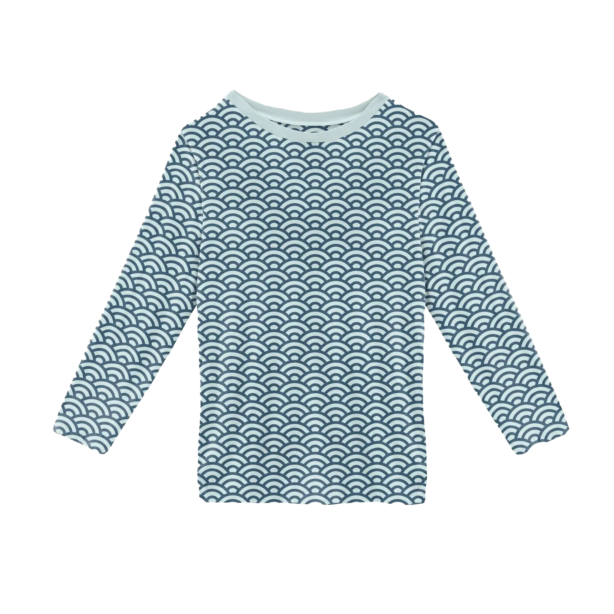 Print Long Sleeve Easy Fit Crew Neck Tee
