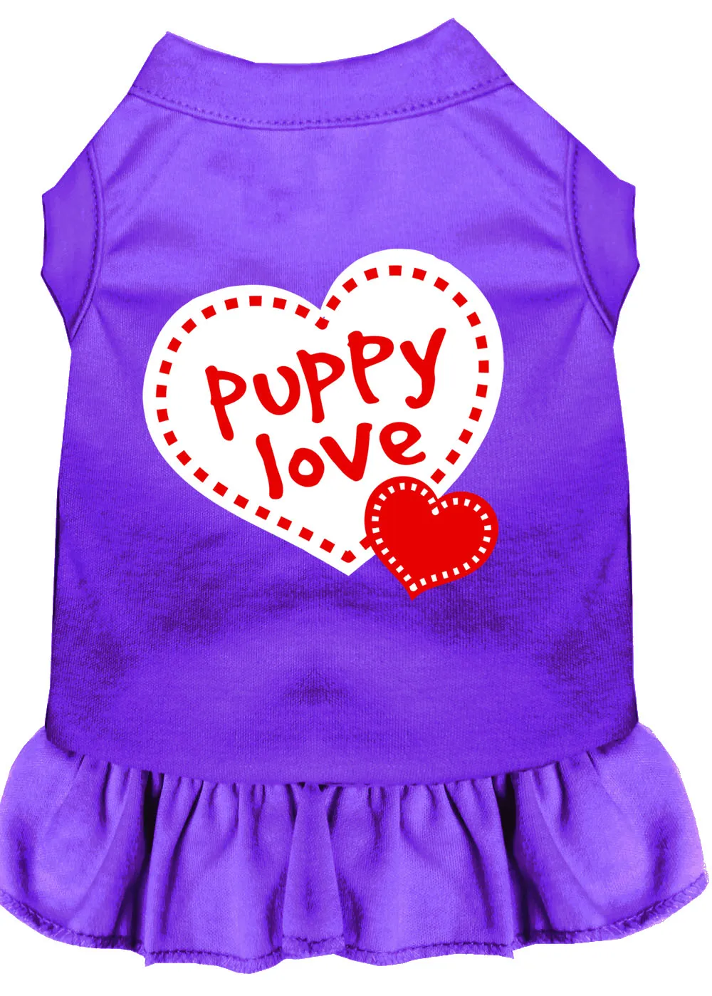 Puppy Love Screen Print Dress Purple Xs