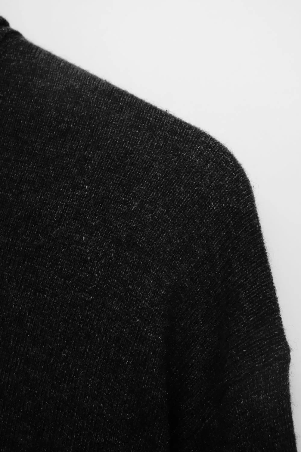 PURE CASHMERE SILK ANTHRACITE TURTLE SWEATER
