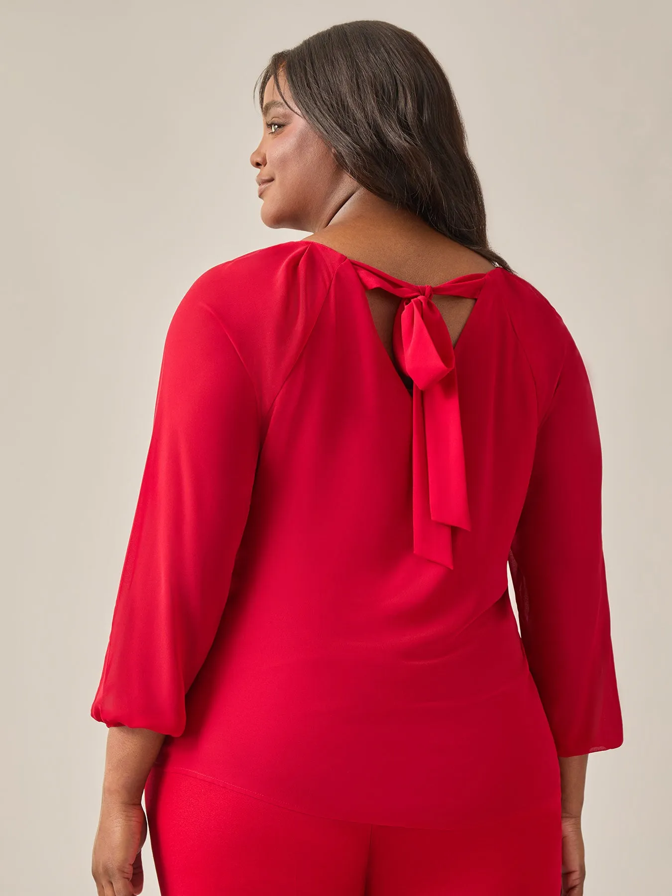 Raglan Sleeve Blouse, Crimson