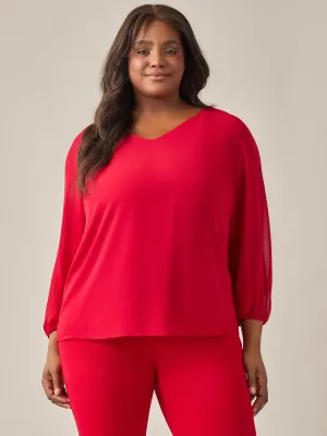 Raglan Sleeve Blouse, Crimson
