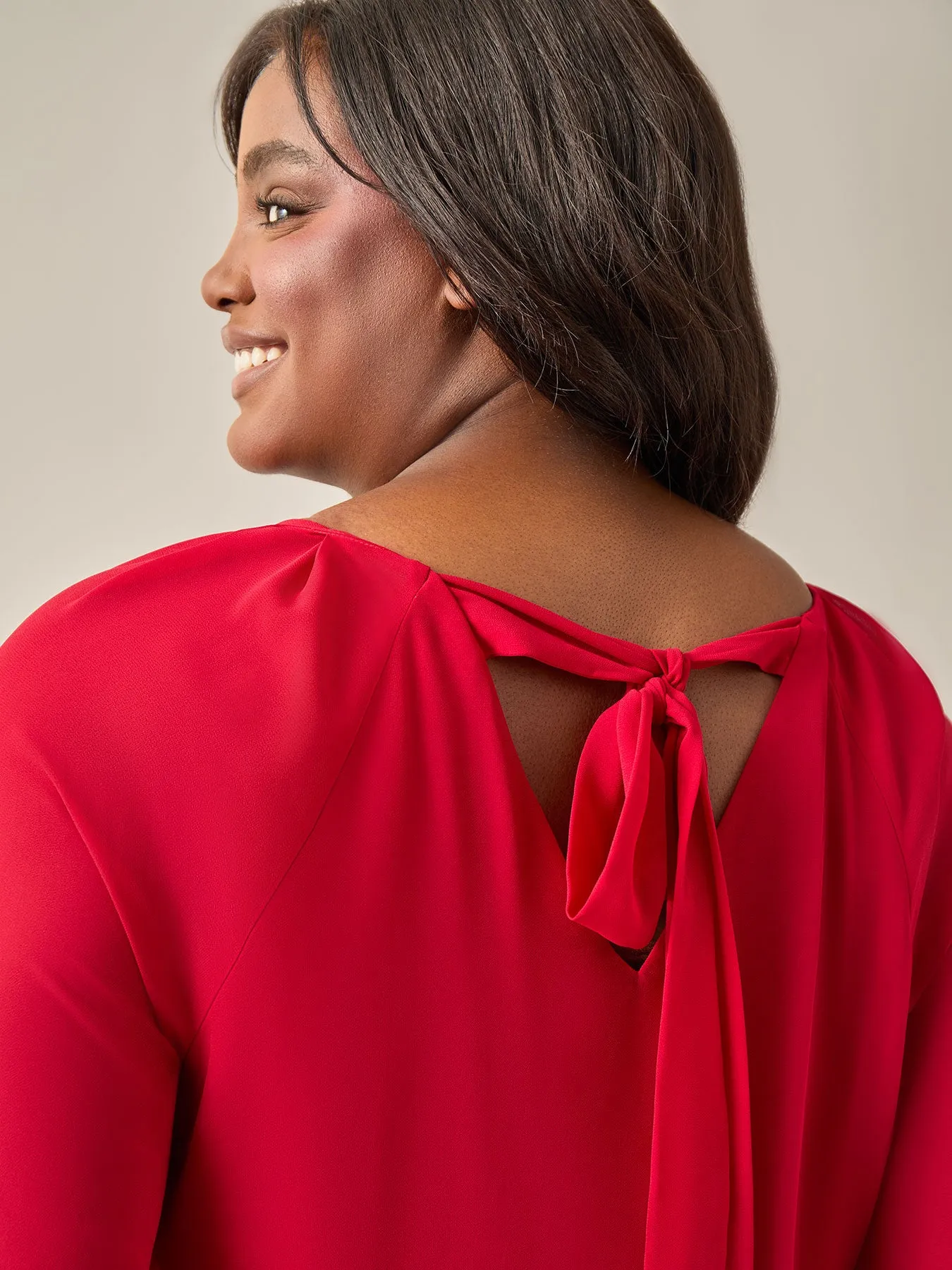 Raglan Sleeve Blouse, Crimson