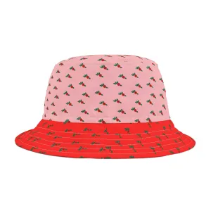 Red and Pink Floral Bucket Hat (AOP)