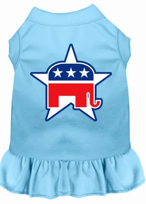 Republican Screen Print Dress Baby Blue Xxxl