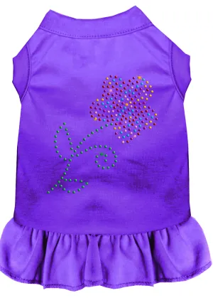 Rhinestone Multi Flower Dress Purple Xl