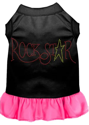 Rhinestone Rockstar Dress Black With Bright Pink Xxl