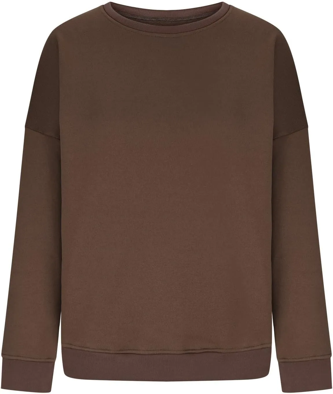 Ribbed Crewneck Sweatshirts for Women Trendy Comfy Oversized Sweatshirts Casual Long Sleeve Pullover Tops
