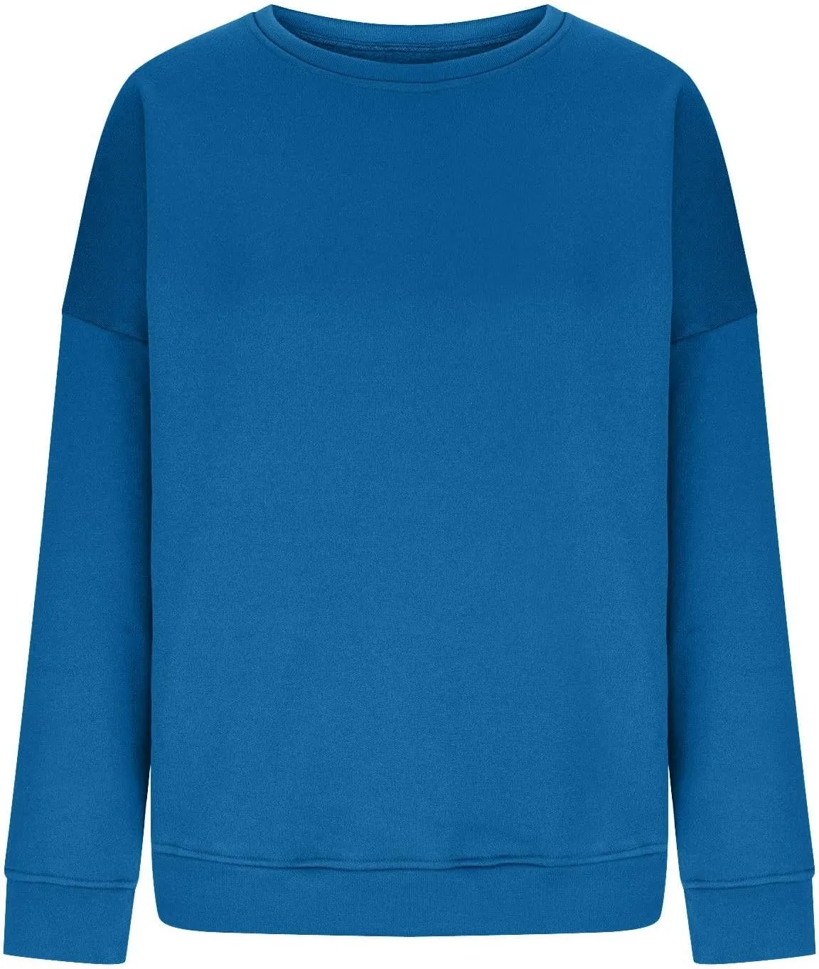 Ribbed Crewneck Sweatshirts for Women Trendy Comfy Oversized Sweatshirts Casual Long Sleeve Pullover Tops