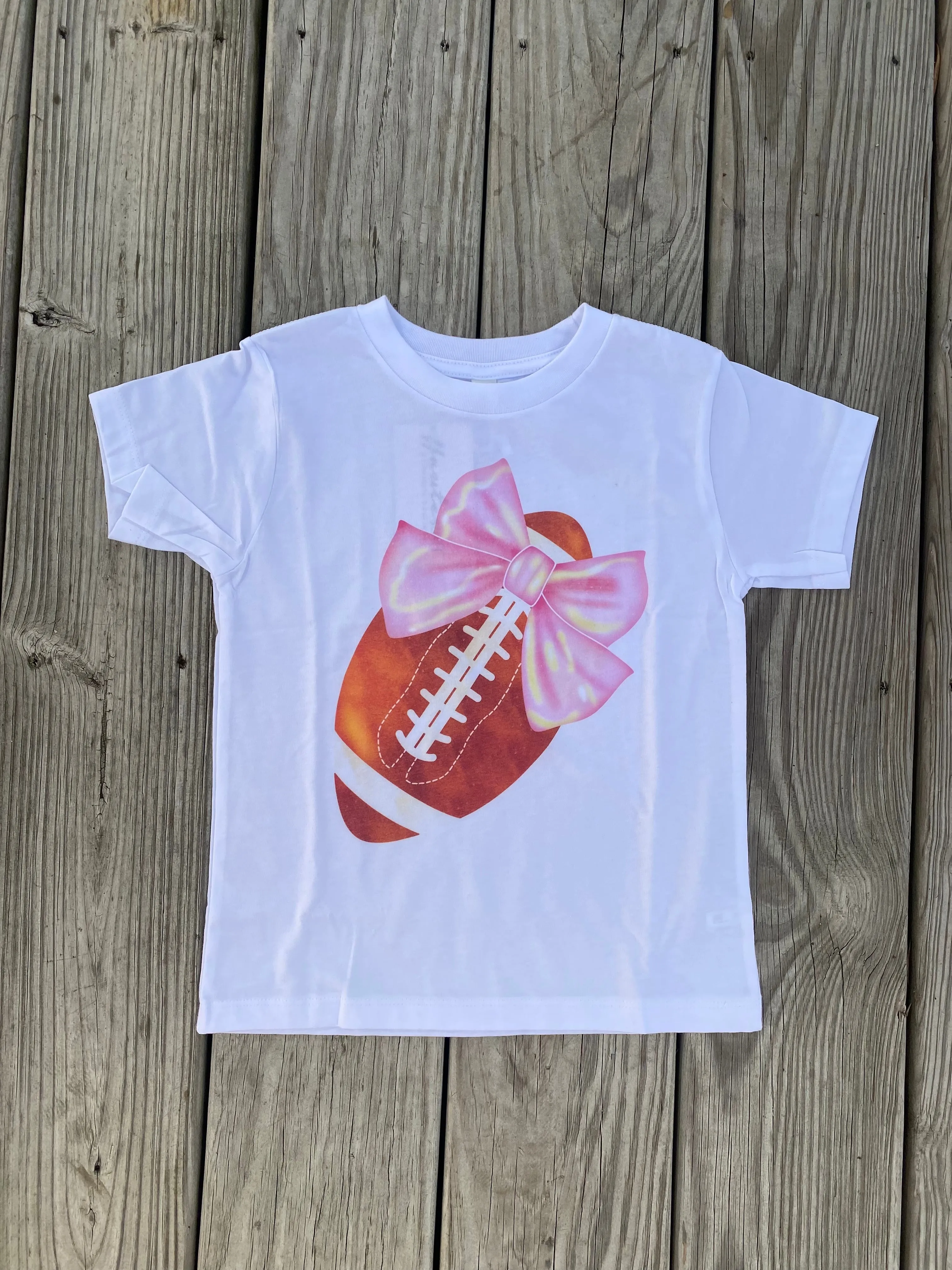 School Spirit Football Bow Tee- YOUTH *FINAL SALE*